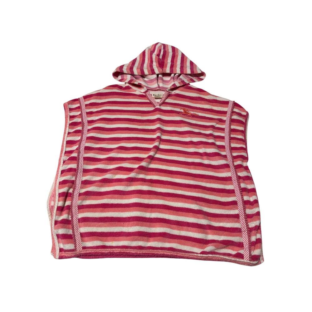 Hatley Girls Size 7 Hooded Terry Cover Up Striped Beach Pool Terry cloth euc